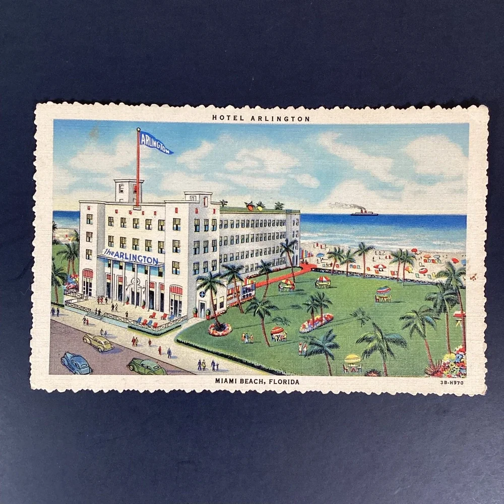 Vtg Florida 1950s Linen Postcard Lot of 7 Keys, Daytona, Miami Beach, Lake Worth